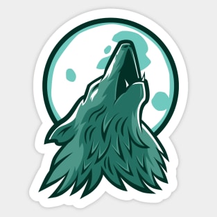 Wild Wolf Howling At The Moon Sticker